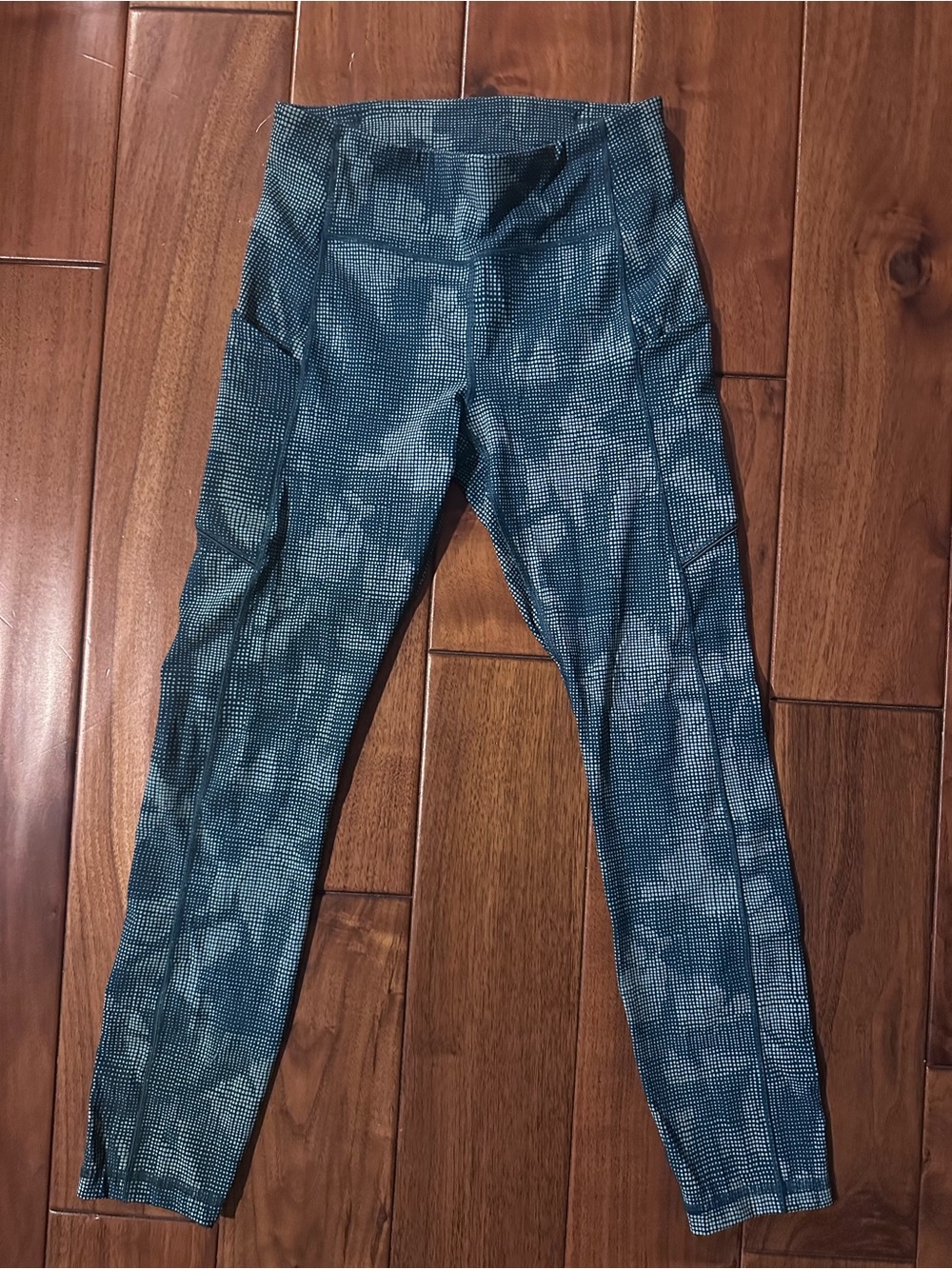 High-Rise Teal Patterned Women’s Leggings - Stretch Performance Activewear